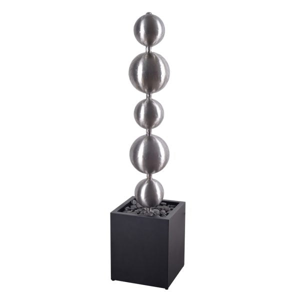 Short Stainless Steel Balls Water Feature Fountain Slightly Right View