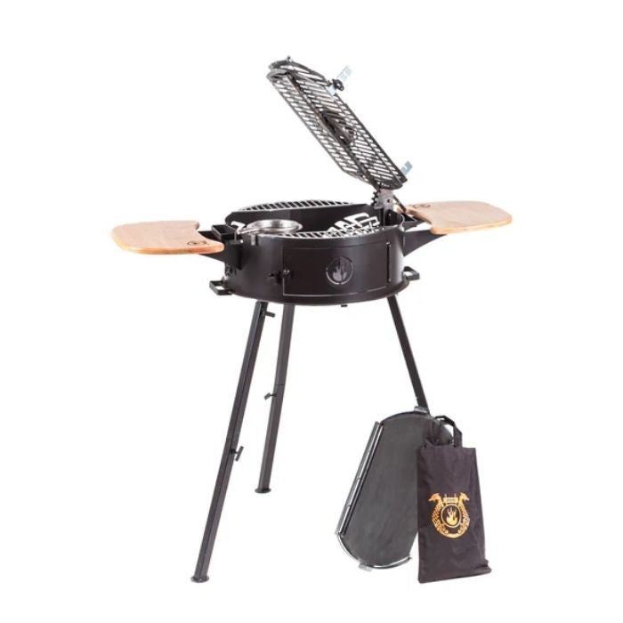 Showing an Argentine BBQ Grill set