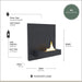 Showing dimensions of Tenderflame Square 180 Wall Fireplace