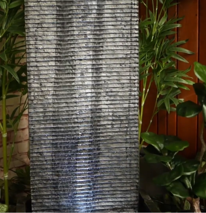 Slate Trickle Wall Water Feature Fountain Close view