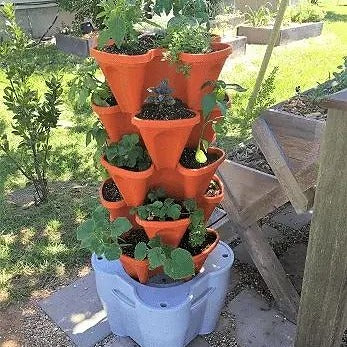 Smart Farm Tower Garden in the garden