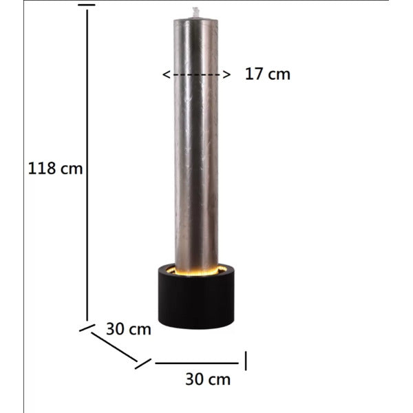 Stainless Steel Pillar Water Feature Fountain dimensions