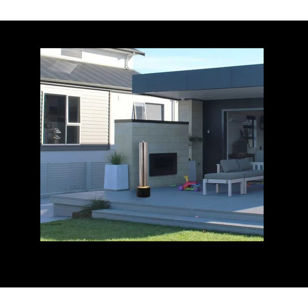 Stainless Steel Pillar Water Feature Fountain outdoor view