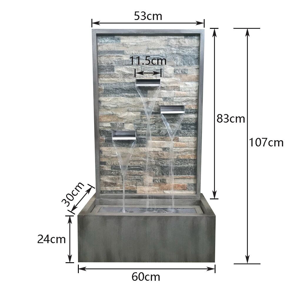 Stone Wall Water Feature Dimensions