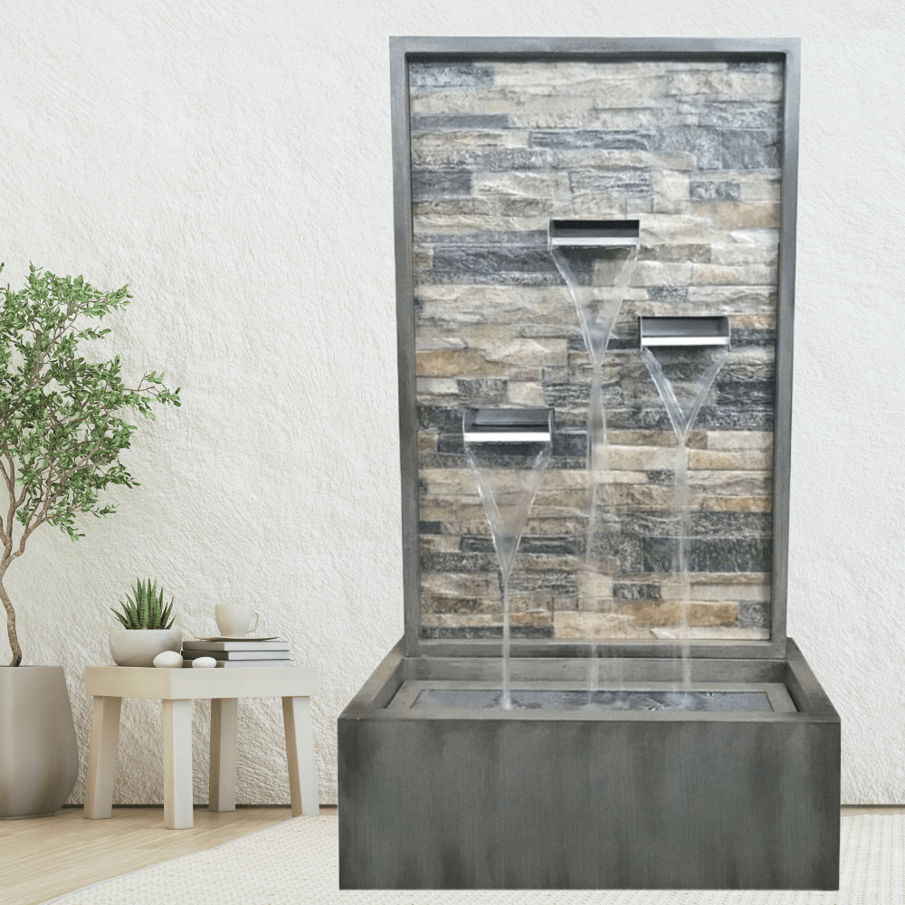 Stone Wall Water Feature on Livingroom