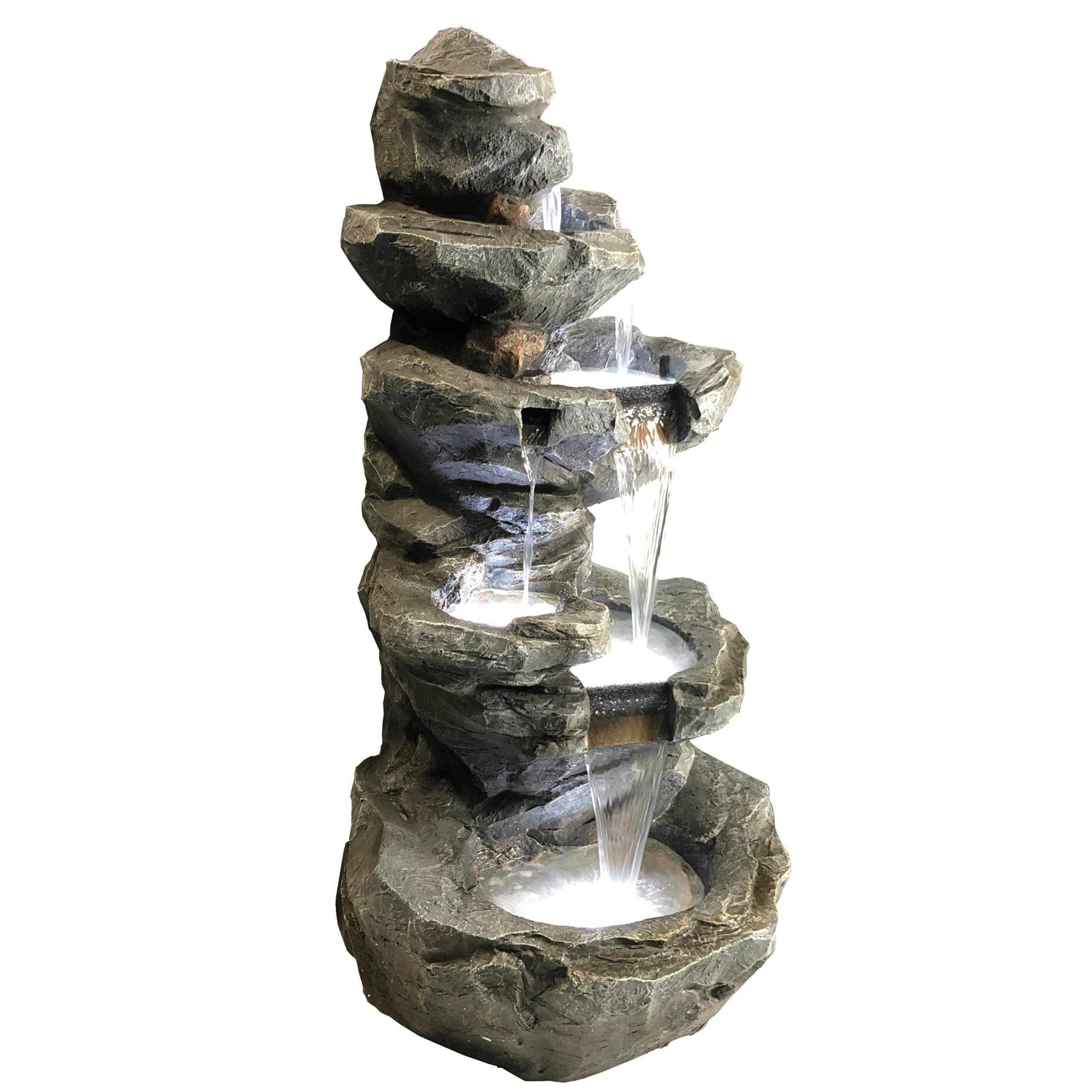 Summit Rock Stream Cascade Water Feature Fountain left view