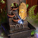 Terracotta Buddha 3 Bowls Water Feature Fountain Slight Left View