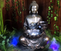 Tranquil sitting Buddha with bowl water feature fountain Meditation 