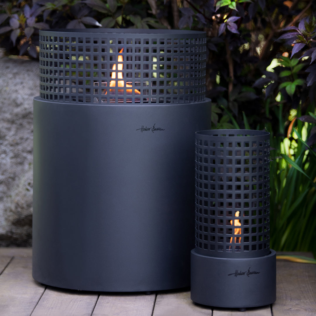 Two tenderflame fire pits sitting next to each other