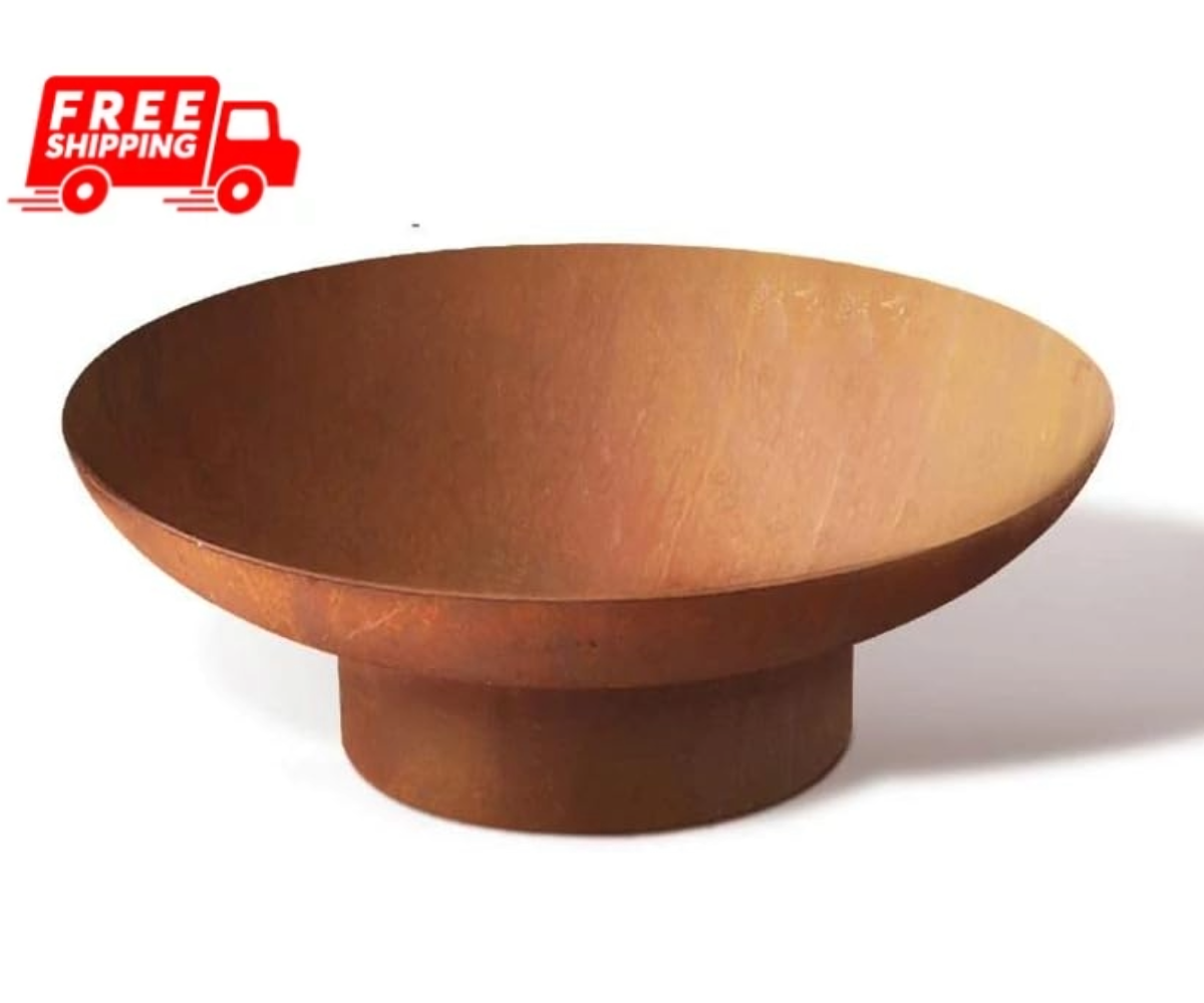 Retro BlazeSteel 80CM Charcoal Campfire Pit: Rustic Outdoor Fire Bowl
