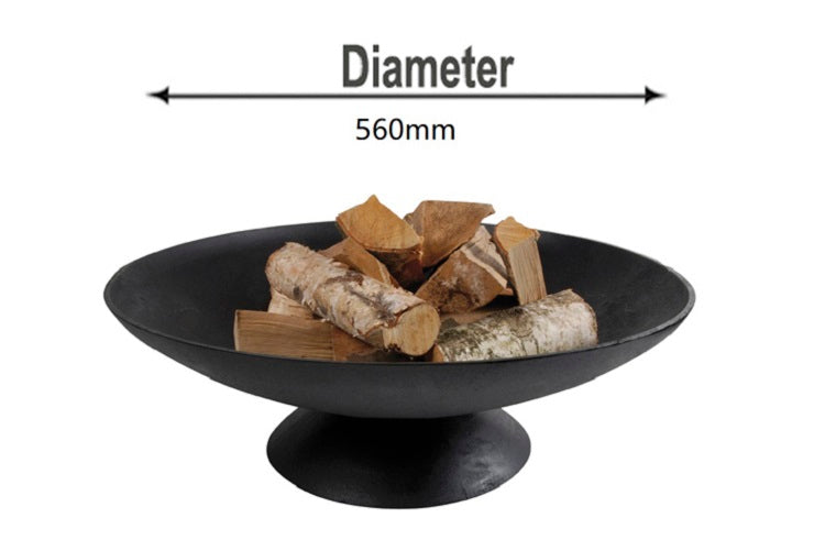 Black Cast Iron 78cm Fire Pit Bowl