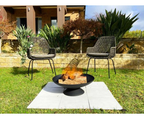 Black Cast Iron 78cm Fire Pit Bowl