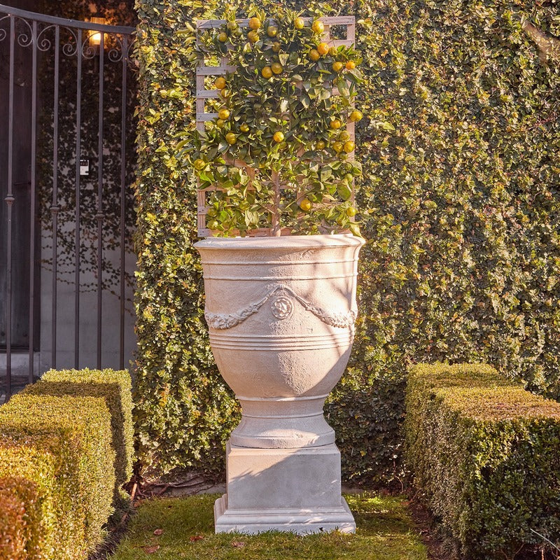 Verona Urn Pedestal Sandstone Front view