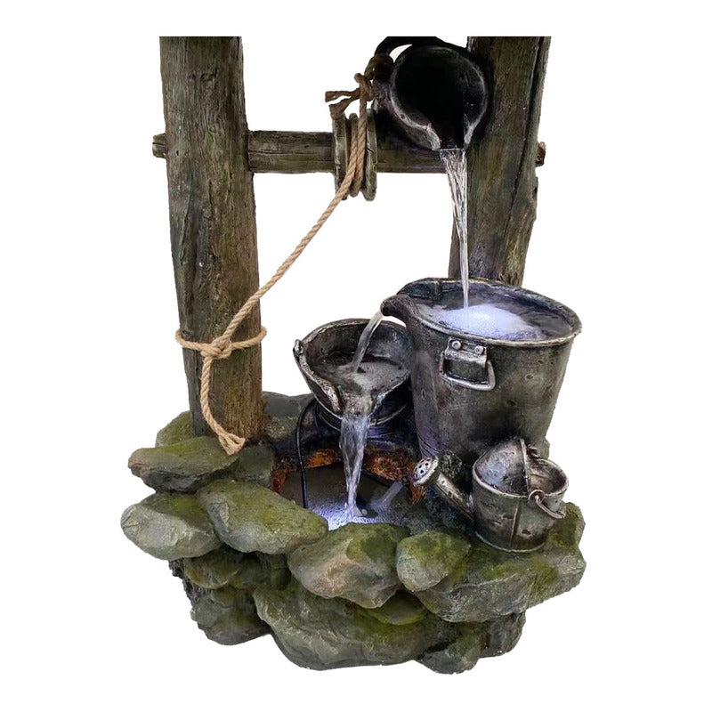 Wishing Well Water Feature Fountain cascading view