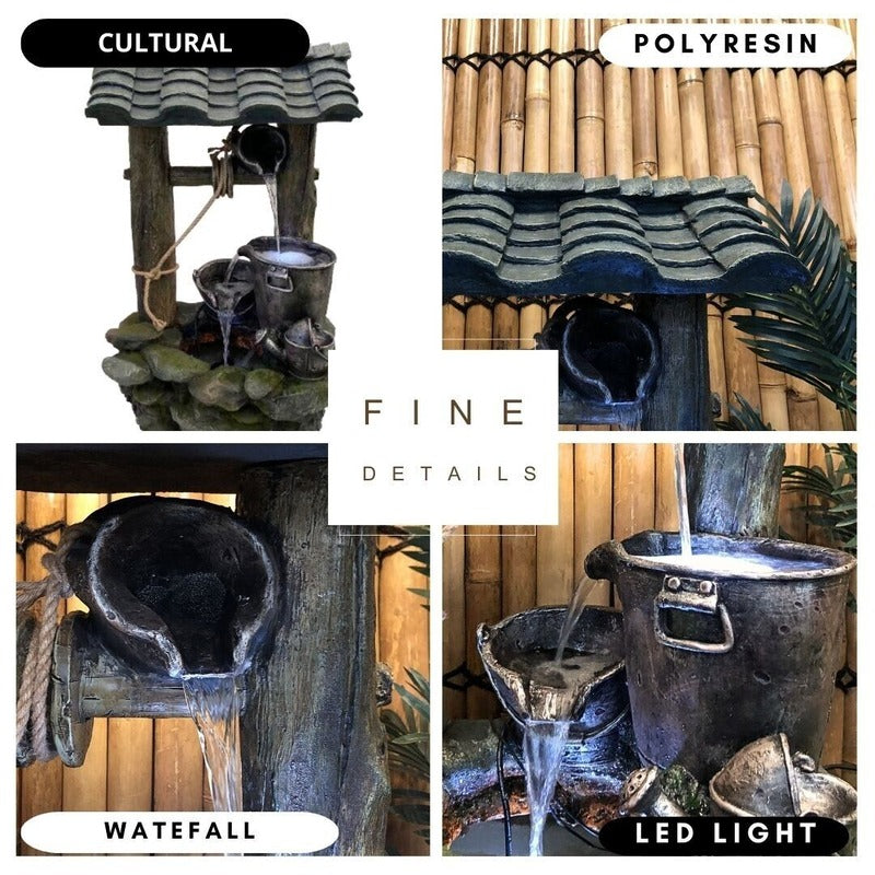 Wishing Well Water Feature Fountain four features