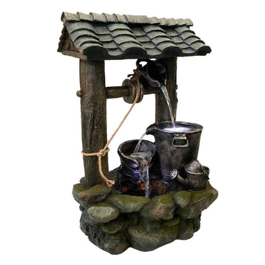 Wishing Well Water Feature Fountain slight left view