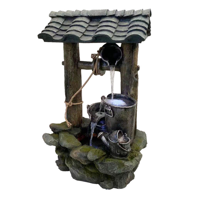 Wishing Well Water Feature Fountain slight right view