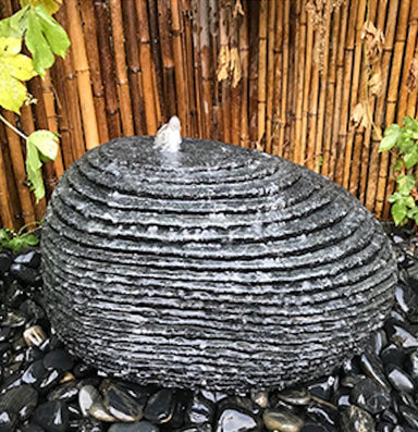Yasuragi Japanese Stone Bubbling Water Feature front view