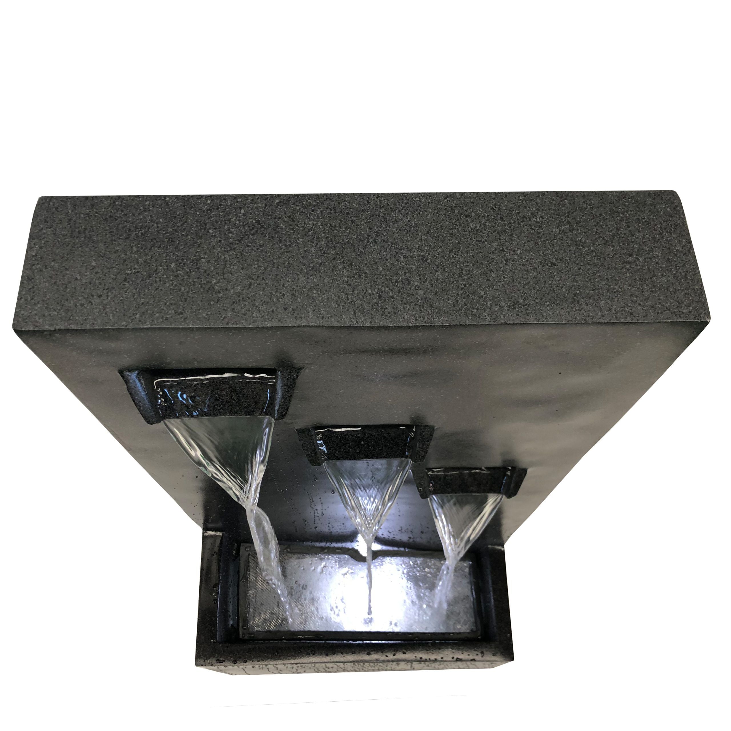 Trinity Water Feature Portable and Stylish: Zenith Triple Stream Water Feature — Outdoor Escape