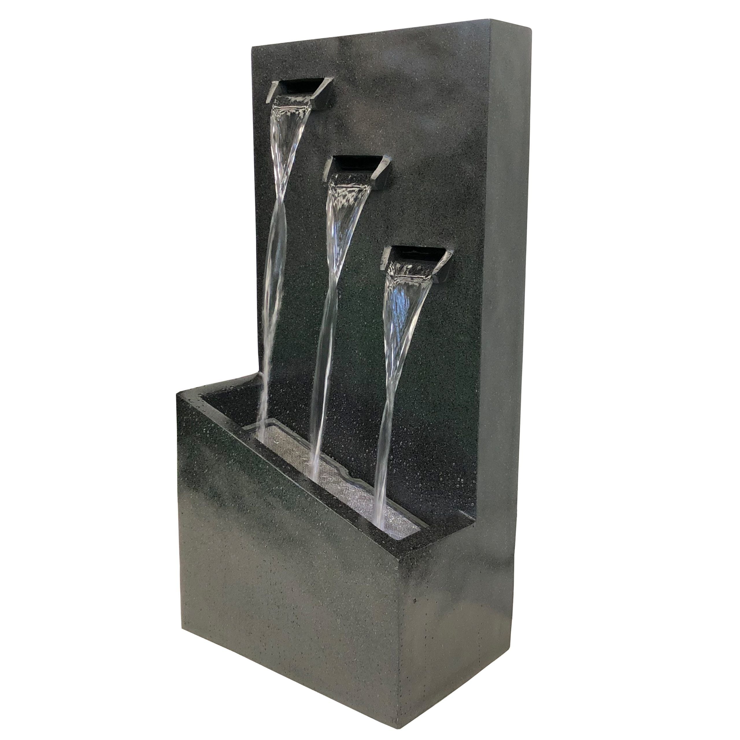 Trinity Water Feature Portable and Stylish: Zenith Triple Stream Water Feature — Outdoor Escape