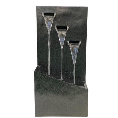 Zenith Triple Wall Abstract Water Feature Water Fountain Front View