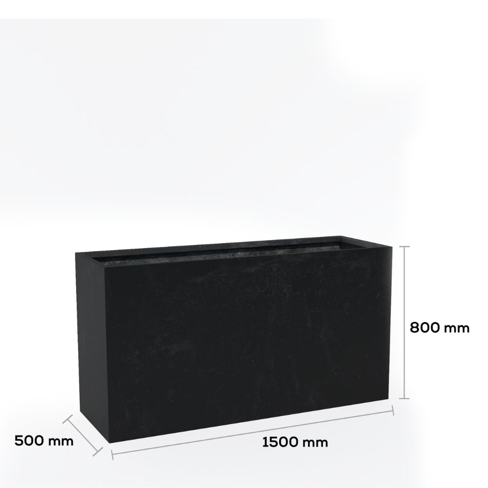 black colour Corten Steel Sentinel Garden Planter Pot Range dimension