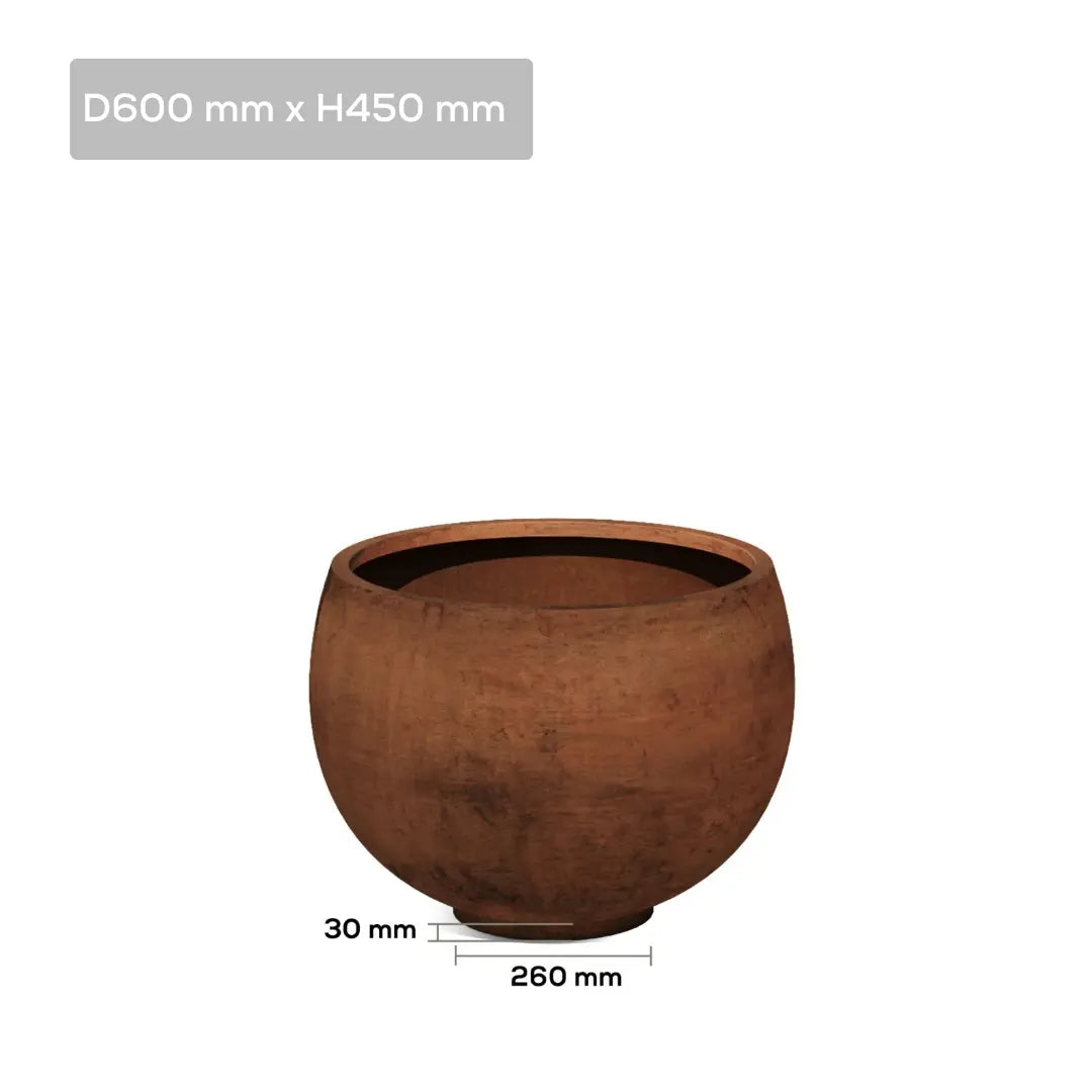 bottom measurement of Corten Steel Botanic Bulbs Tree Planter