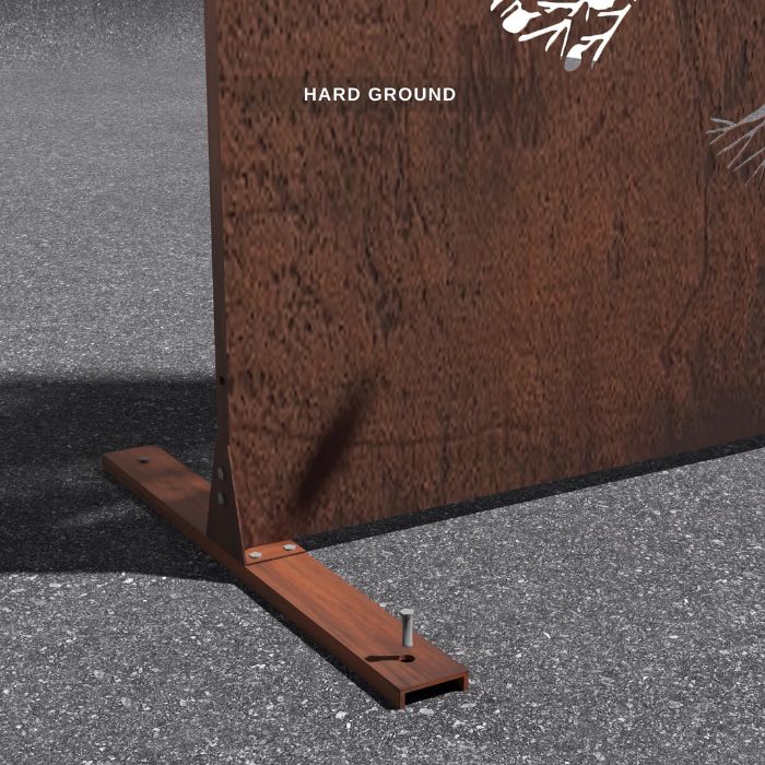 bottom view of Corten Steel Garden Screen – The Sunbird