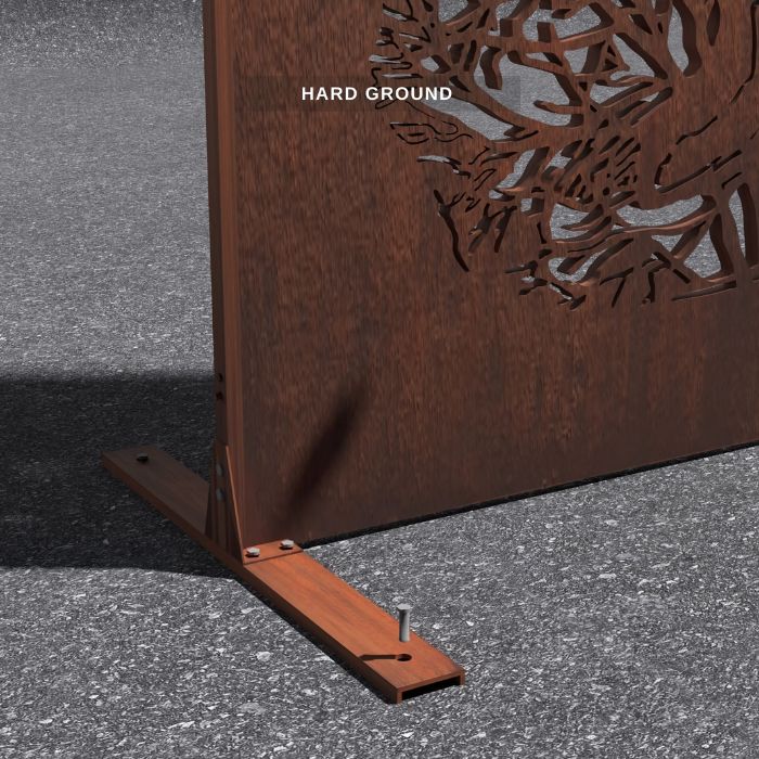 bottom view of Corten Steel Garden Screen – The Wildcat
