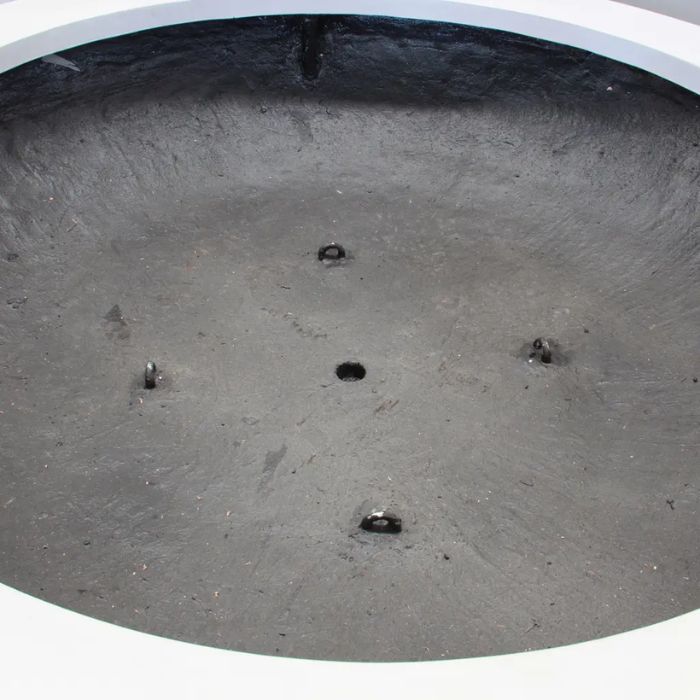 bottom view of Grey Large Seating Bowl Planter