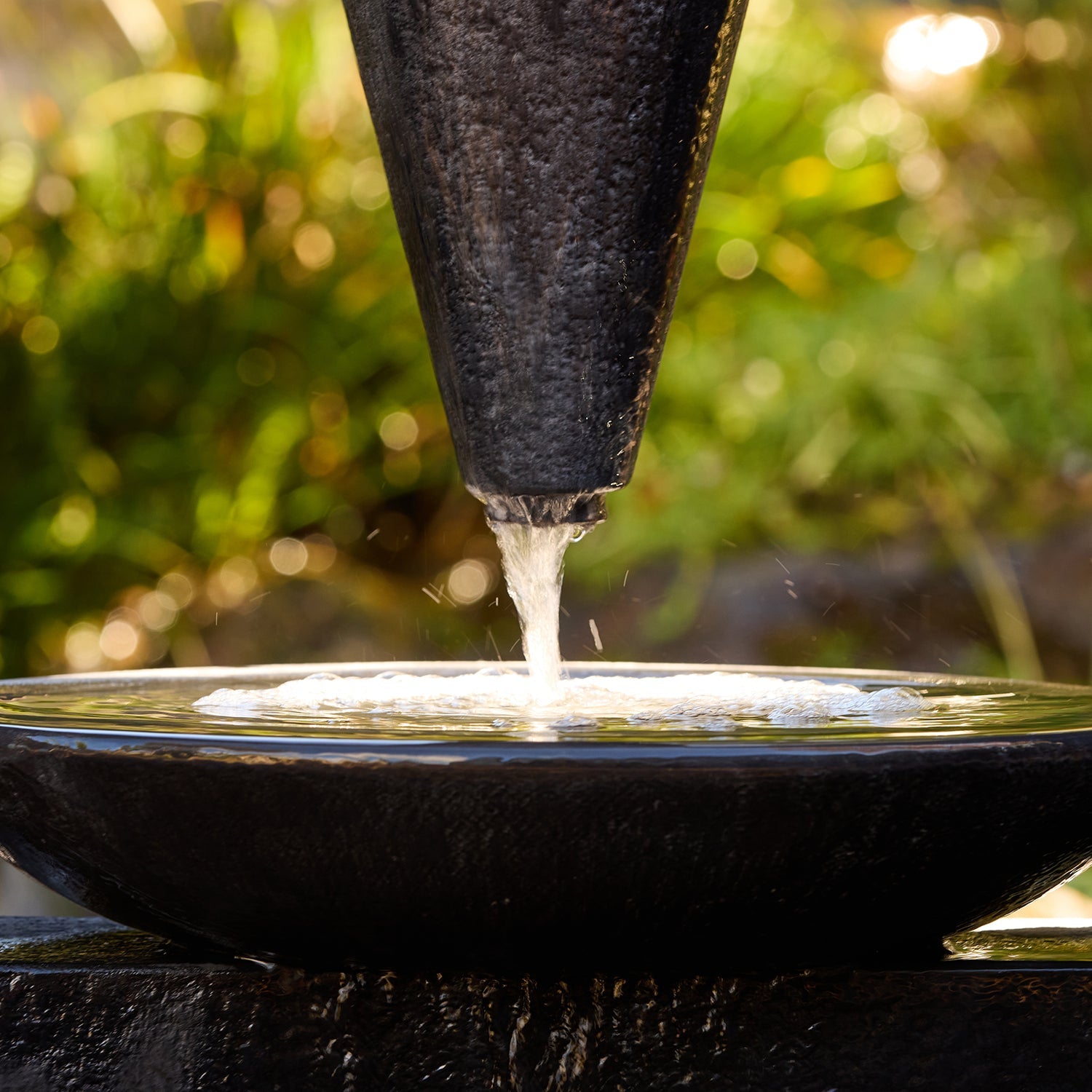 close view of Tempest Cone Fountain