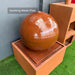 close view of corten water feature