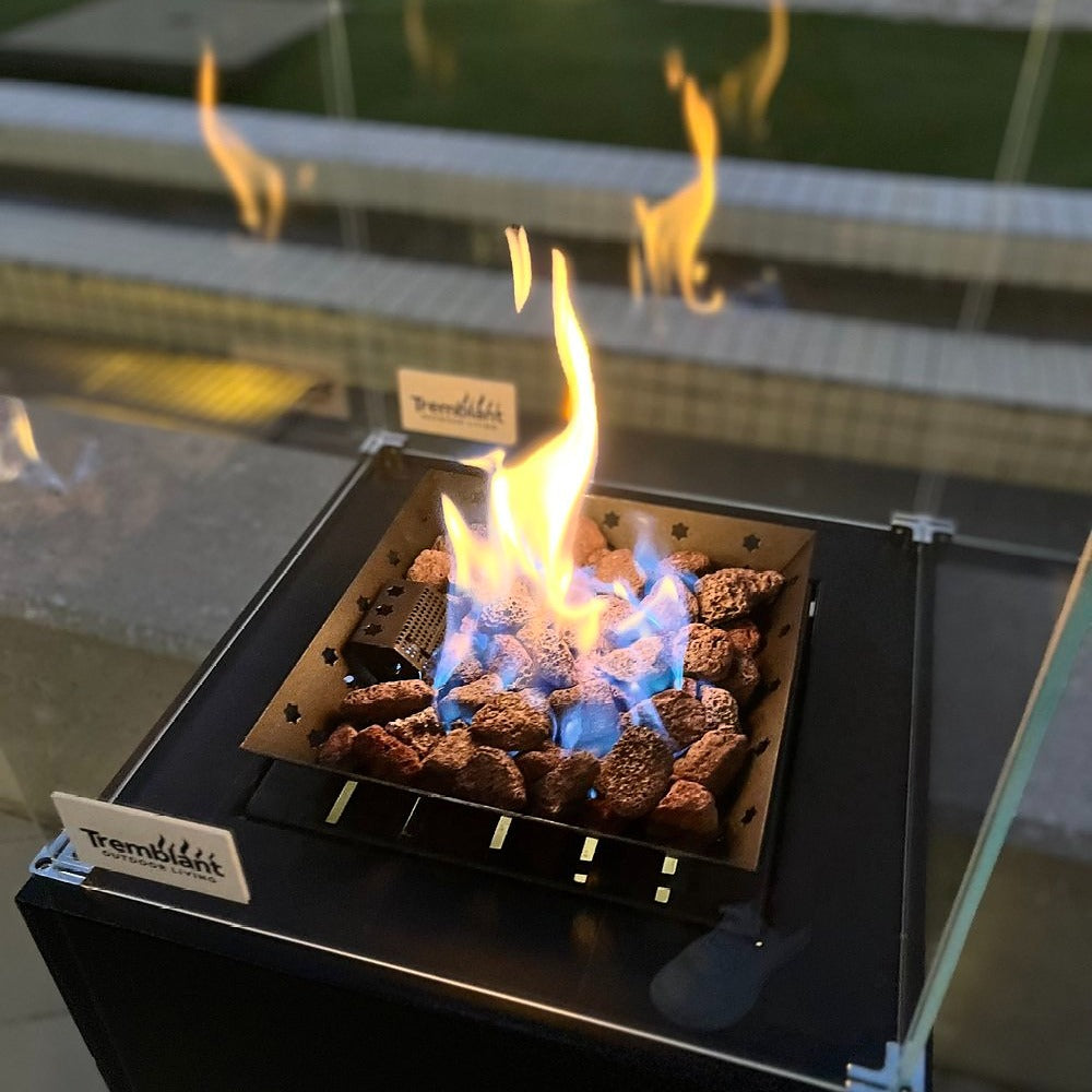 close view of fire pit