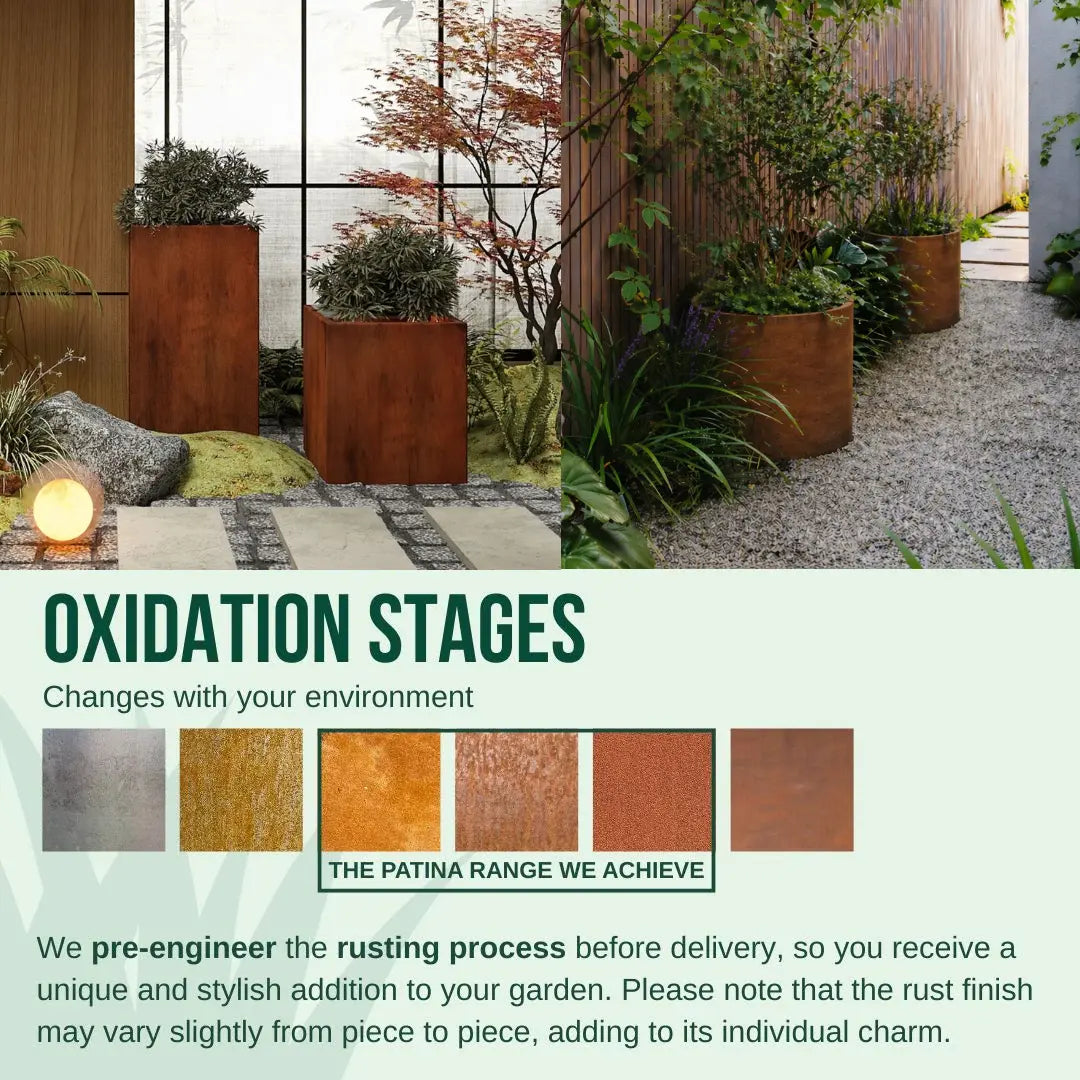 colour chart of Corten Steel Arcadia Classic Plant Pot
