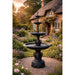 cottage background with Heron Cast Iron 3 Tier Fountain