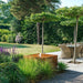 cube water feature in the garden