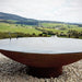 firepit and mountain background