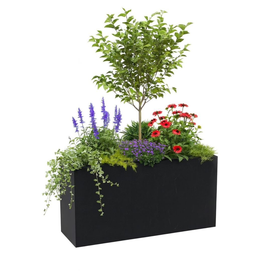 flower with Corten Steel Sentinel Garden Planter Pot Range