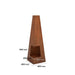 front dimensions of Corten Steel Fire Pit – The Obelisk