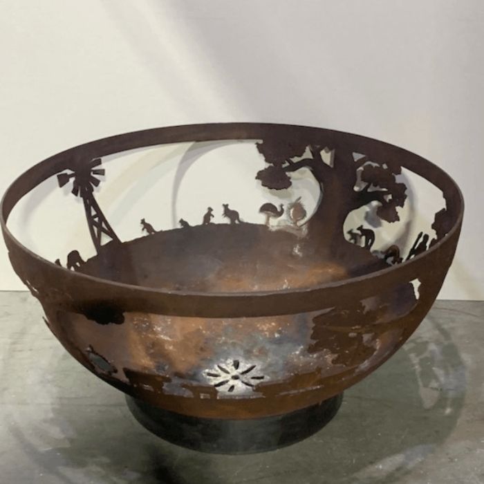 front view of Australia Fire Pit Bowl