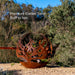front view of Corten Steel Fire Bowl – The Phoenix