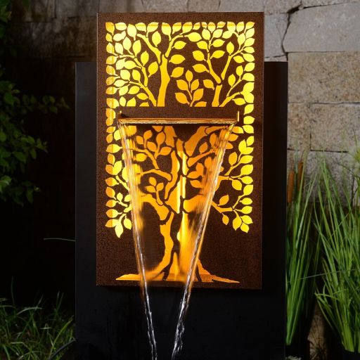 front view of wall water feature