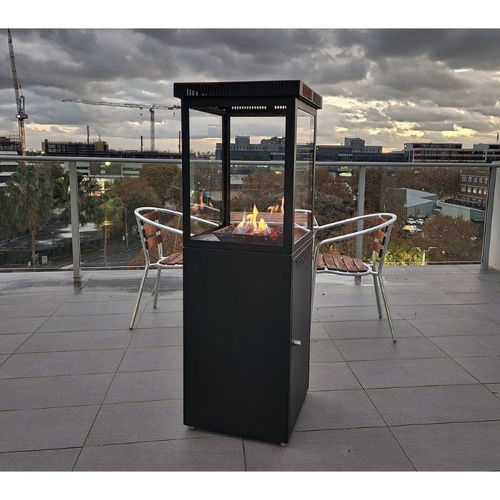 gas fire heater at office balcony