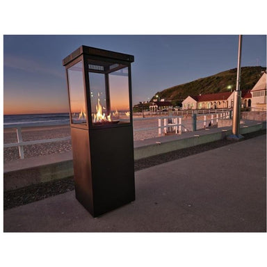 gas fire heater on the beach
