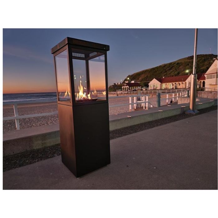 gas fire heater on the beach