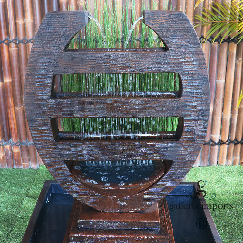 harp balinese style fountain and water flow