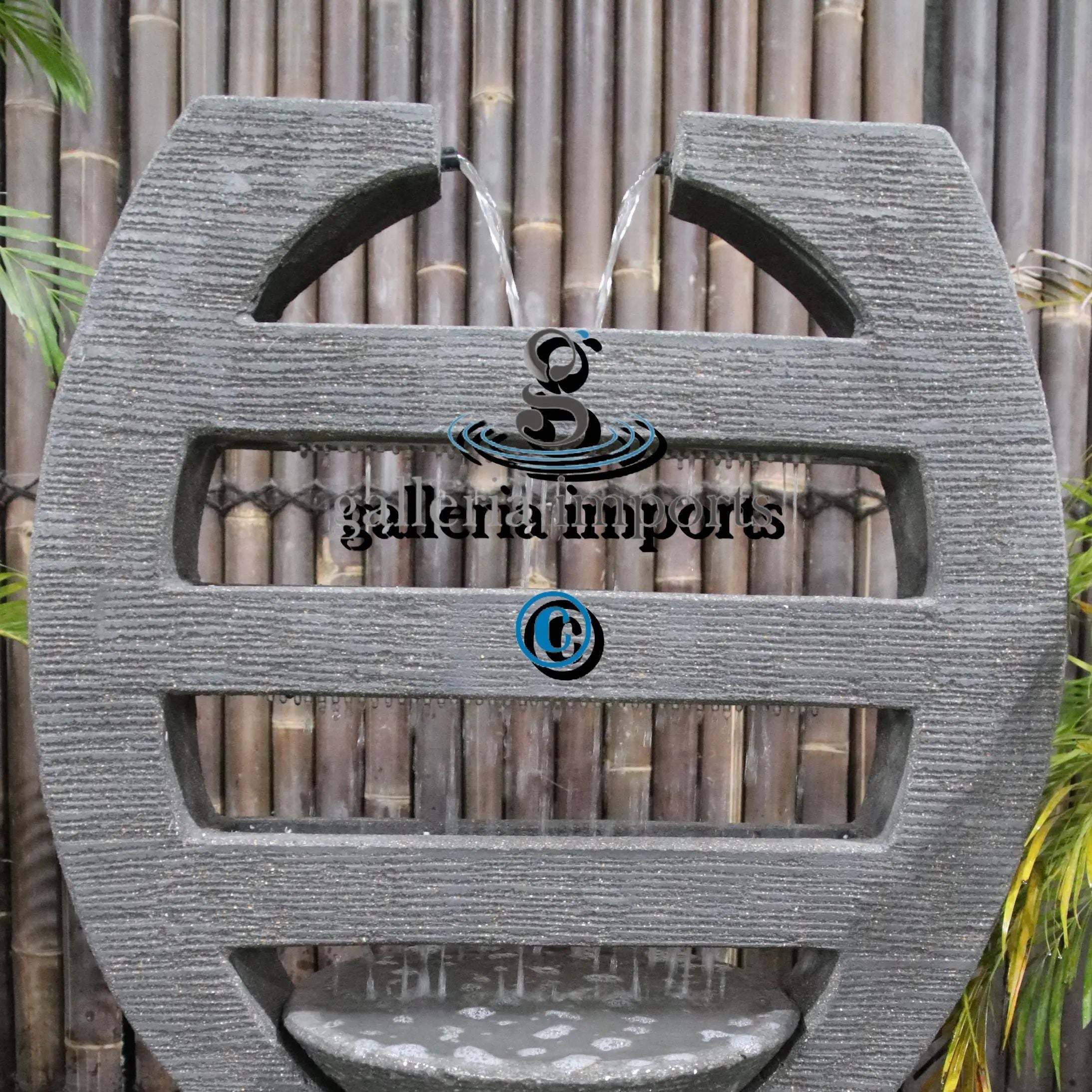 harp balinese style rain water feature upper view