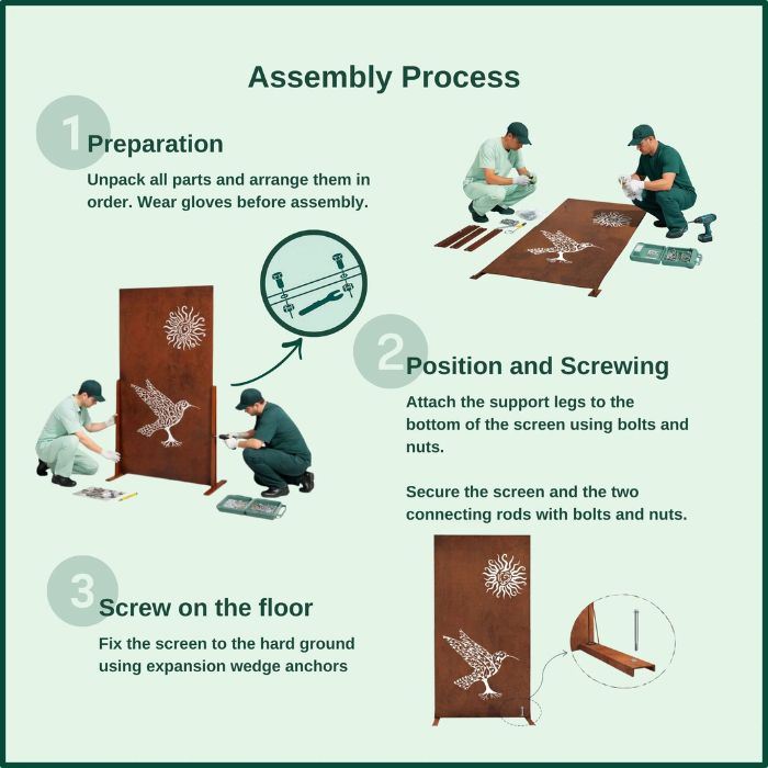 how to install the Corten Steel Garden Screen – The Sunbird