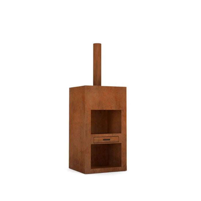 left view of Corten Steel Fire Pit – The Spire