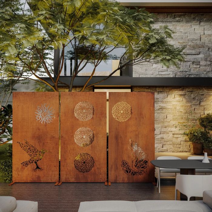 luxury home and Corten Steel Garden Screen – The Wildcat